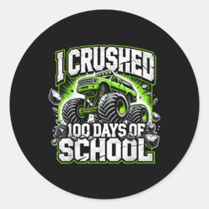 Adesivo Redondo 100 Dias De Rapazes De Monstro Escolar 100 Dias