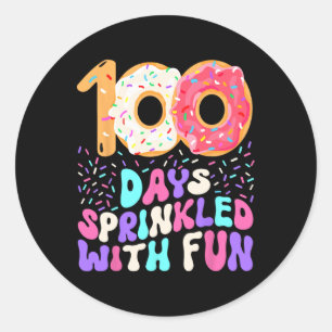 Adesivo Redondo 100 Dias De Rosquinha Polirada Feliz