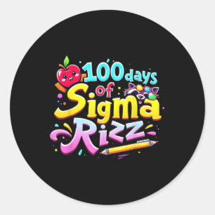 Adesivo Redondo 100 Dias De Sigma Rizz 100º Dia De Crianças Escola