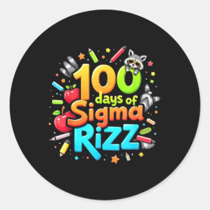 Adesivo Redondo 100 Dias De Sigma Rizz Engraçado 100 Dias De Escol