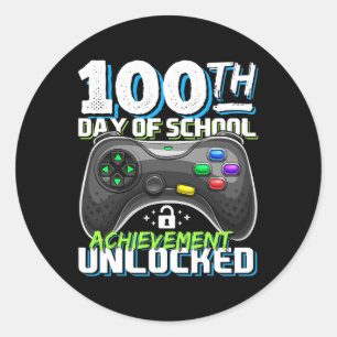 Adesivo Redondo 100 dias de sucesso escolar Jogo de vídeo desbloqu