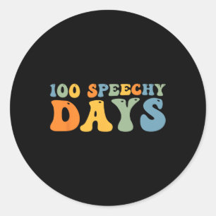 Adesivo Redondo 100 Dias De Terapia De Discurso Escolar Feliz 100º