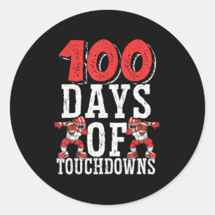 Adesivo Redondo 100 Dias De Touchdowns Futebol 100 Dias De Escola