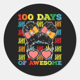Adesivo Redondo 100 Dias De Um Fantástico Jogo Do 100º Dia Da Esco