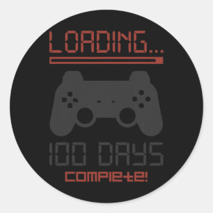 Adesivo Redondo 100 Dias De Videos games De Jogadores Completos Da