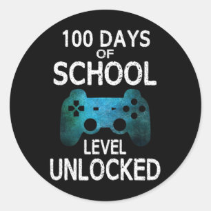 Adesivo Redondo 100 Dias De Videos games De Jogadores Escolares De