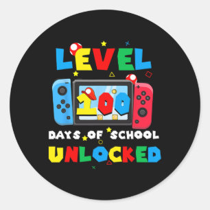 Adesivo Redondo 100 Dias De Videos games Desbloqueados Da Escola