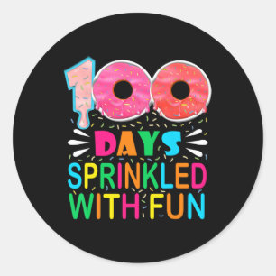 Adesivo Redondo 100 Dias Empurrados Com Cupcake Divertido 100 Dias