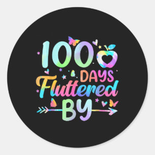 Adesivo Redondo 100 Dias Flutuados Por - 100.º Dia Da Escola