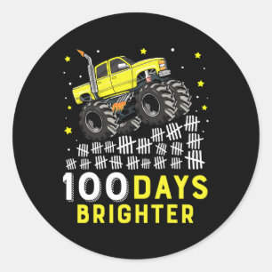 Adesivo Redondo 100 Dias Mais Brighter Monster Truck 100 Dias De E
