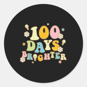 Adesivo Redondo 100 Dias Mais Brilhante 100º Dia da Escola
