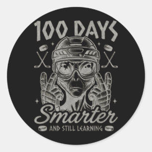 Adesivo Redondo 100 Dias Mais Inteligente Feliz 100º Dia De Escola