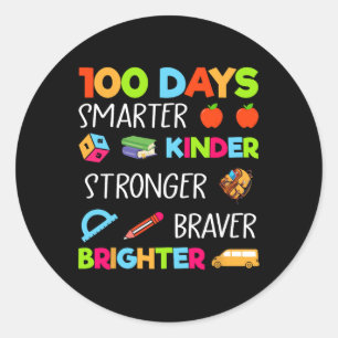 Adesivo Redondo 100 dias Mais Inteligente Kinder Mais Forte Braver