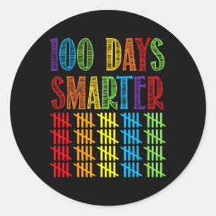 Adesivo Redondo 100 Dias Mais Inteligente Professor De Jardim De I