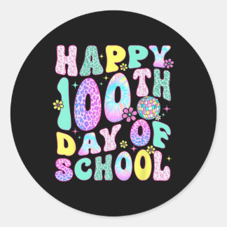 Adesivo Redondo 100 Dias Mais Inteligentes Feliz 100.º Dia De Cora