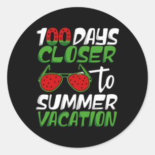 Adesivo Redondo 100 Dias Mais Próximos Às Férias De Verão 100 Dias
