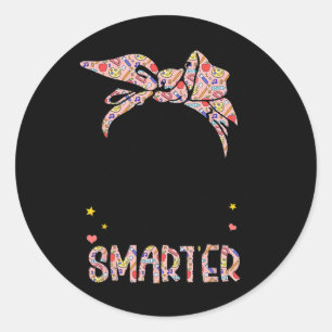 Adesivo Redondo 100 Dias Meninas Mais Inteligentes Cabelos Brancos