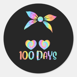 Adesivo Redondo 100 Dias Meninas Mais Inteligentes Cabelos Brancos