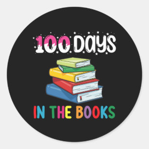 Adesivo Redondo 100 Dias Na Biblioteca De Leitura Da Escola De Liv