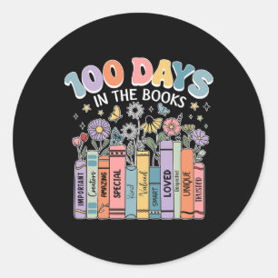 Adesivo Redondo 100 Dias Nos Livros 100ª Professores De Flor Escol