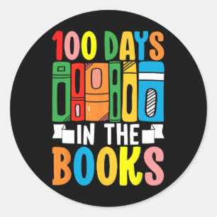 Adesivo Redondo 100 Dias Nos Livros Lendo Inglês Professor 100t
