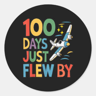 Adesivo Redondo 100 Dias Voados Por Avião 100 Dias De