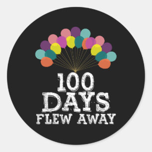 Adesivo Redondo 100 Dias Voando Balões Rapazes 100 Dia O