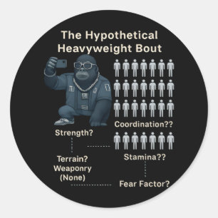 Adesivo Redondo 100 Homens vs Gorila Legal