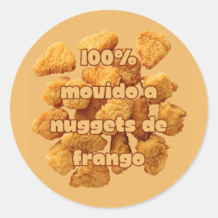 Adesivo Redondo 100% Movido A Nuggets De Frango