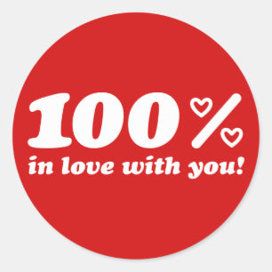 Adesivo Redondo 100% no amor com você