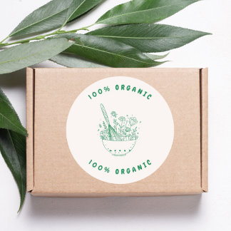 Adesivo Redondo 100% Organic Baking Flowers