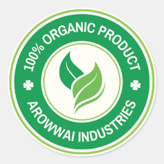 Adesivo Redondo 100% Organic Product Label Sticker
