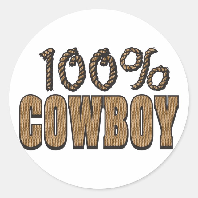 Adesivo Redondo 100 Por Cowboy (Frente)
