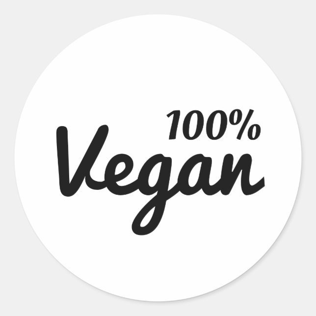 Adesivo Redondo 100% Vegan Oval Stickers (Frente)