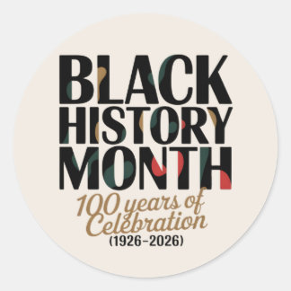 Adesivo Redondo 100 year celebration black history month 2026