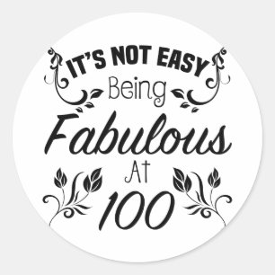Adesivo Redondo 100th aniversário fabuloso
