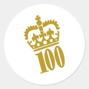 Adesivo Redondo 100th aniversário - número - cem