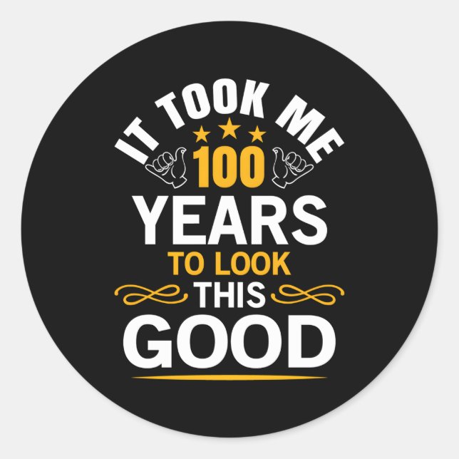 Adesivo Redondo 100Th Me Levou 100 (Frente)