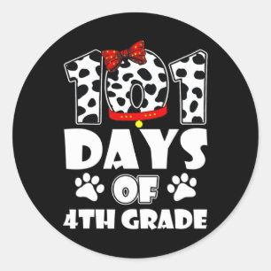 Adesivo Redondo 101 Dias na Escola 4º Cão do 4º Grau 100 Dias Mais