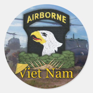 Adesivo Redondo 101st Veteranos Vietnam da divisão
