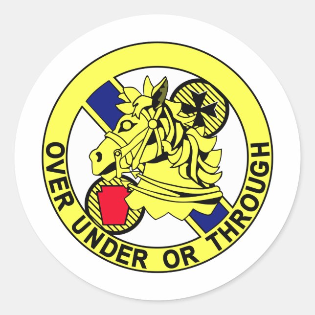 Adesivo Redondo 104. º Regimento de Cavalaria - Insignia Sistema d (Frente)