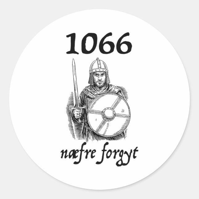 Adesivo Redondo 1066 Never Forget Naefre Forgyt Funny English Hist (Frente)