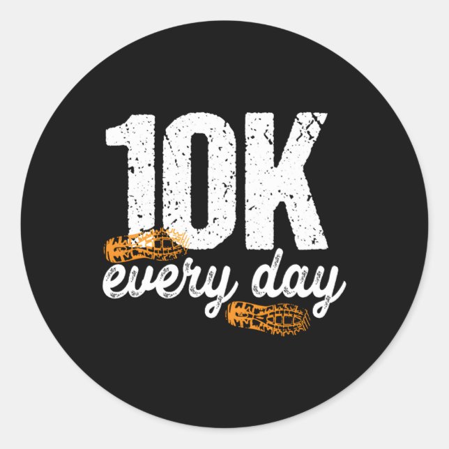 Adesivo Redondo 10.000 por dia 10.000 Etapas Objetivos de Malhação (Frente)