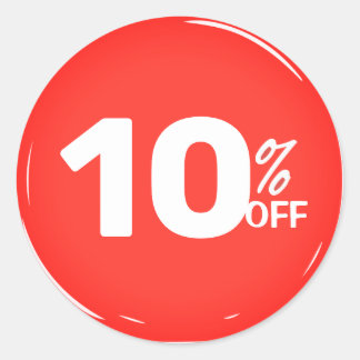 Adesivo Redondo 10% 10% Desconto Vender