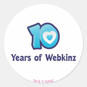 Adesivo Redondo 10 anos de logotipo de Webkinz
