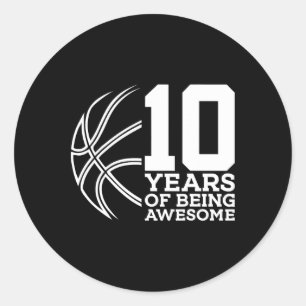 Adesivo Redondo 10 Anos De Ser Incrível Bysketbyll 10º Aniversário