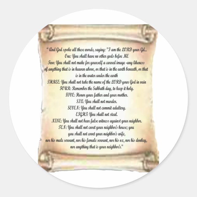 Adesivo Redondo 10 mandamentos (Frente)