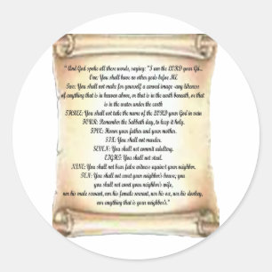 Adesivo Redondo 10 mandamentos