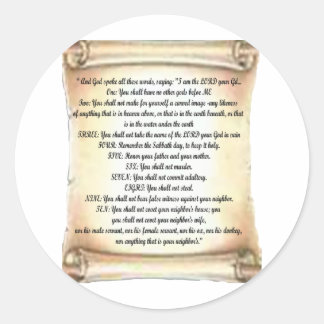 Adesivo Redondo 10 mandamentos