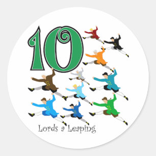 Adesivo Redondo 10 senhores Leaping